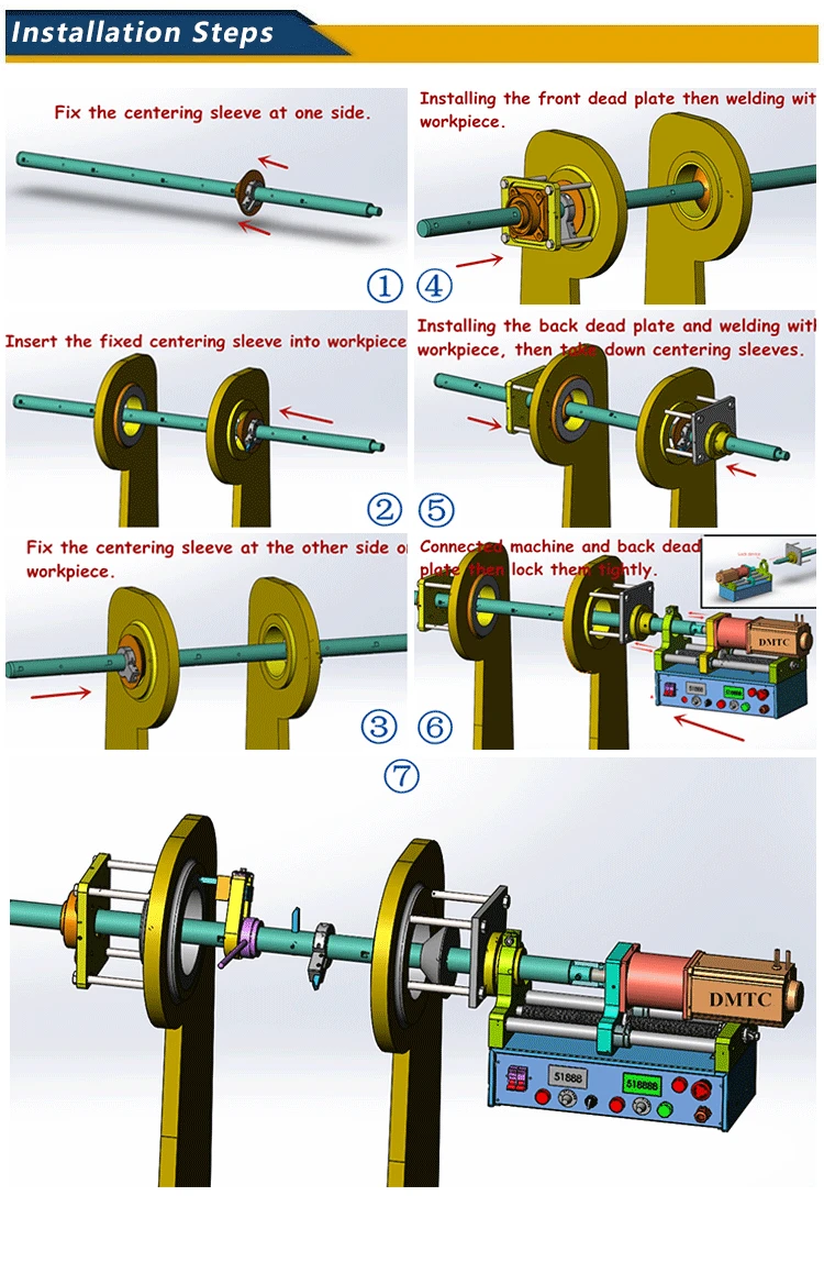 Portable hydraulic line boring machine Work Range 72-300mm For Excavator Bucket