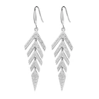 Earrings Silver QSY New Exaggerated Rhinestone Mix Long Earrings Silver Shining Diamond Zircon