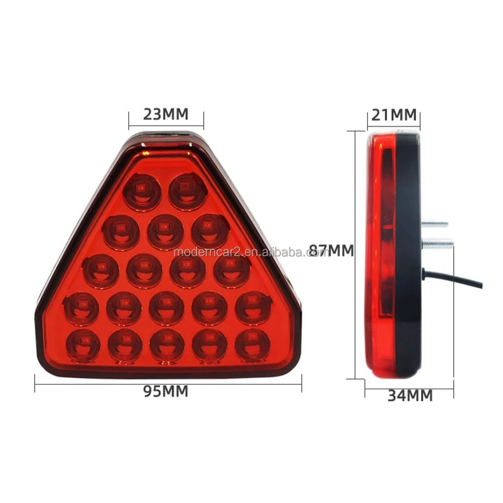 New Car Led Brake Light 12v Red Triangle F1 Style Tail Light Strobe