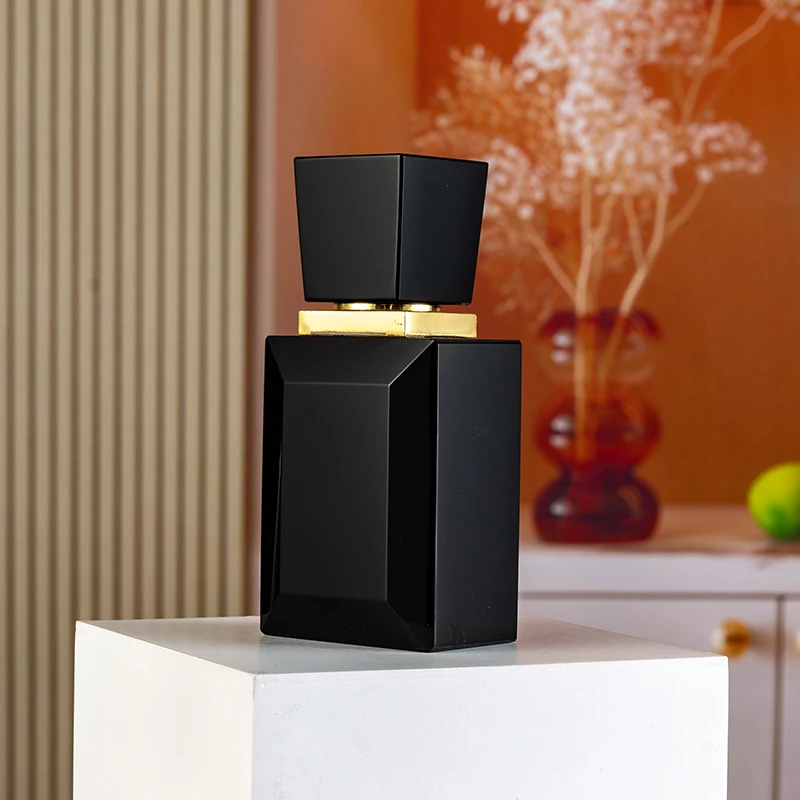 product hot selling black square box 6ml glass empty bottle elegant fashion temperament crystal perfume bottle-8