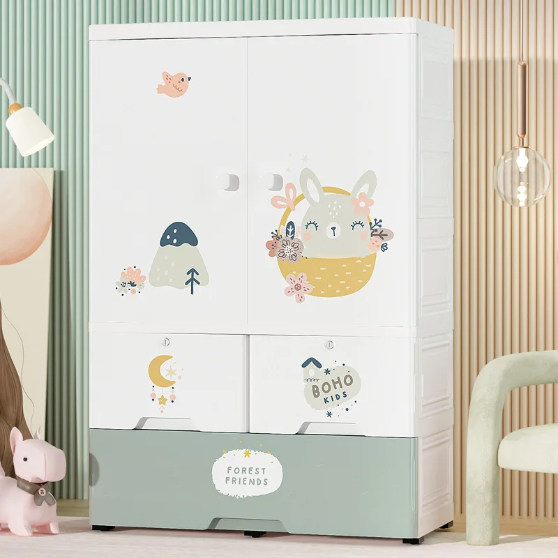 Thickened plastic baby storage cabinet children's closet drawer simple storage cabinet baby clothes organizer