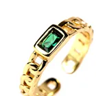 Band Ring Cz Rings Hot Selling Hip Hops Cuban Link Chain Band Ring Luxury CZ Gemstone Opening Finger Rings