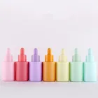 Customize Colorful Cosmetic Glass Dropper Bottle 30ml Flat Shoulder Glass Serum Essential Oil Bottles