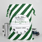Drawstring 100% Cotton Christmas Bag Beach Tote Travel Sport Gym Backpack New Linen-like Fabric Sublimation Santa Sacks