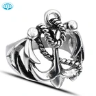 Anchor Charm New Arrival Cheap Wholesale Jewelry Gothic Design 316L Stainless Steel Punk Style Anchor Charm Ring
