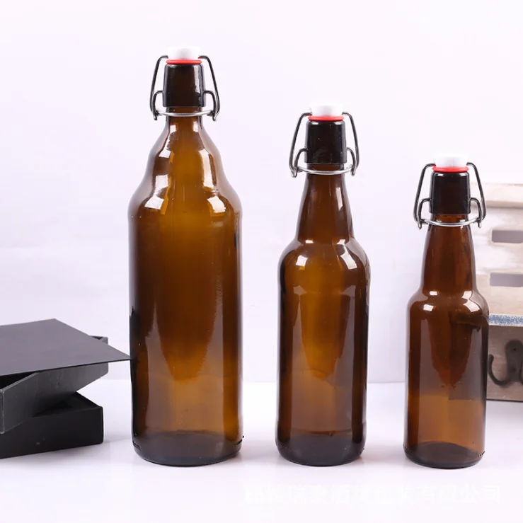 1 Liter Amber Flip-Top Bottle 