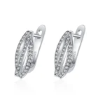 Silver Stud 925 Sterling Silver Multi-Row CZ Stud Earring Jewelry For Women