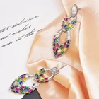 Earrings Rhinestone Earringsearrings Trendy Design Women's Earrings Shiny Fashion Rainbow Rhinestone Earrings