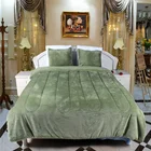 Comforter Wholesale 100% Polyester Filled Solid Flannel And Sherpa Comforter For Winter