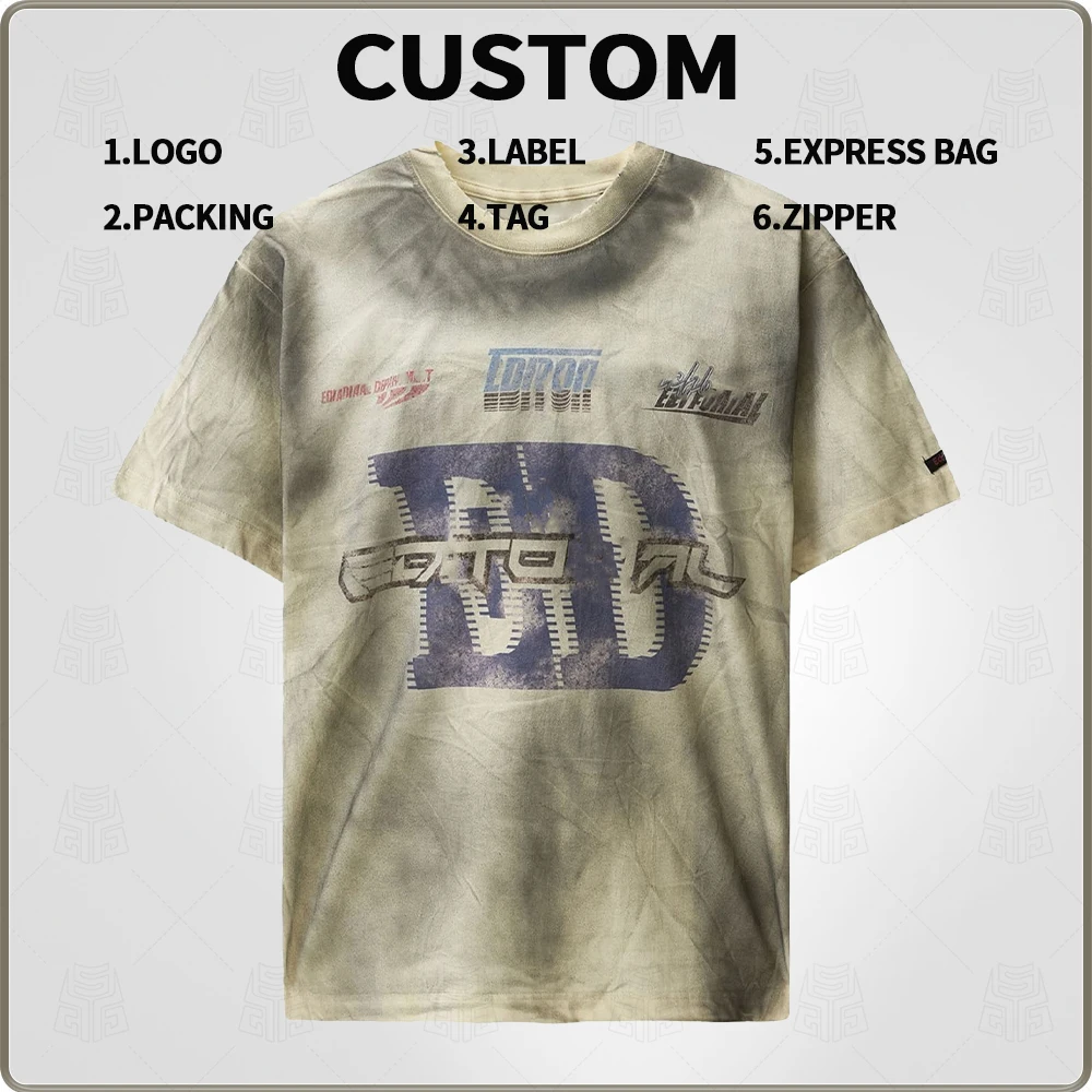 product mens heavyweight 100 cotton t shirts vintage distressed acid wash oversized t shirt digital printing dirty wash tshirt for men-5