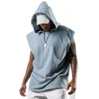 Pullover No Sleeve Hoodie Jumpsuit Mens Gym Blank Pullover Blanket Custom Logo Oversized Embroidery Sleeveless Hoodies