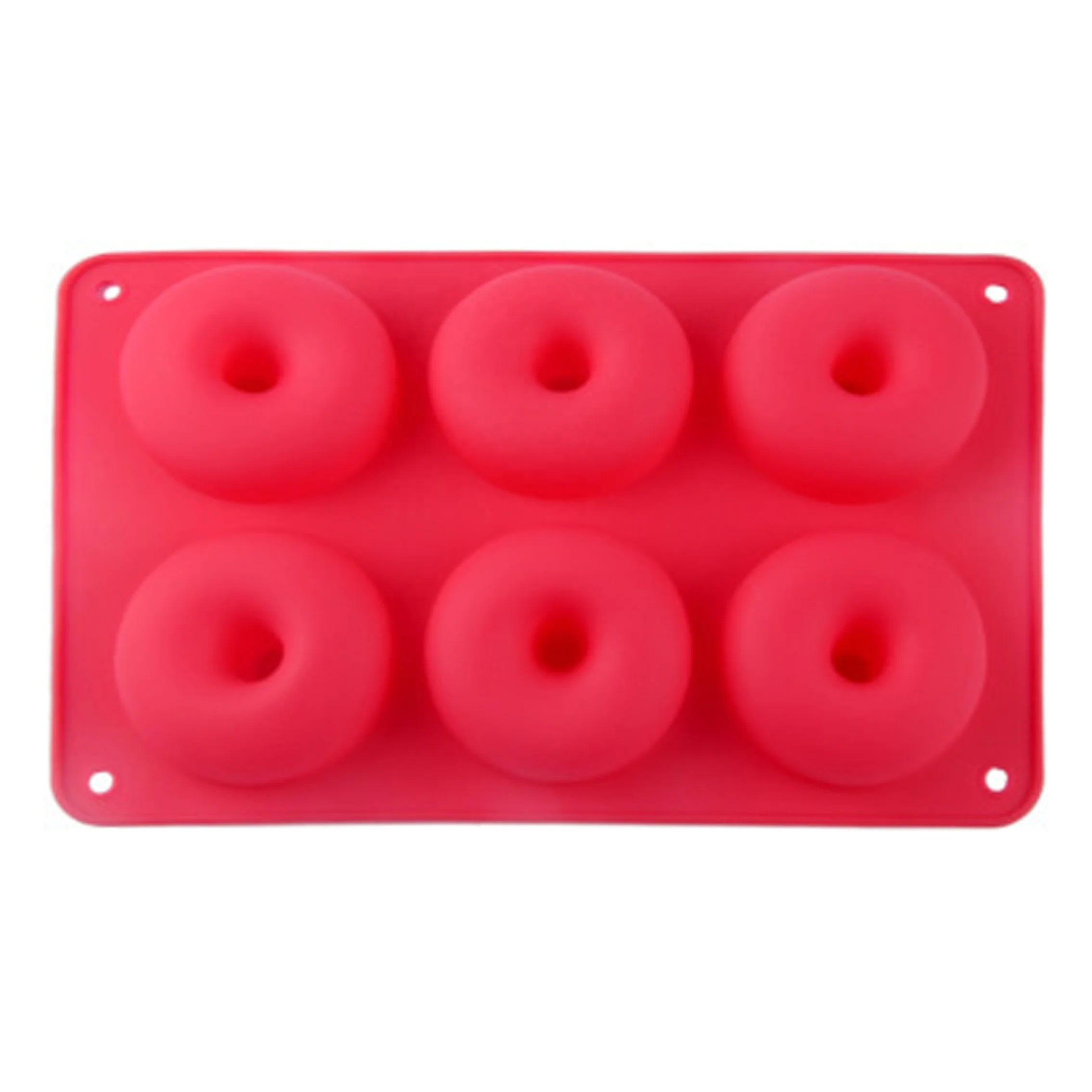 6 Cavity Donut Mold Diy Cake Mould Kitchen Tool Chocolate Biscuit Cake Mold Non-Stick Candy 3D Mold Silicone Donut Baking Pan