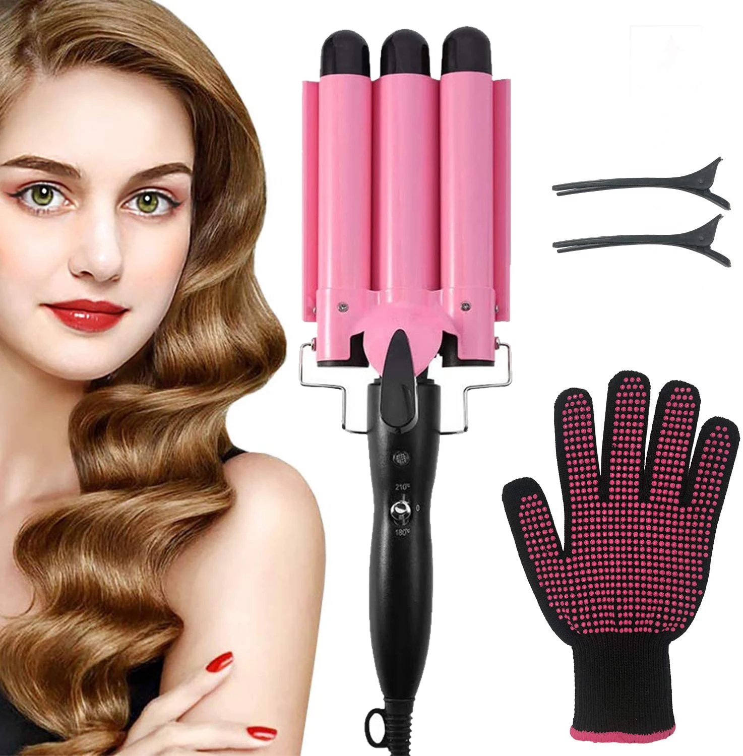 Plancha Rizadora De Pelo Profesional,3 Barriles,De Cerámica,Marca Privada -  Buy Pelo Waver,3 Barril De Curling De Hierro,3 Barril Rizador De Pelo  Product on Alibaba.com