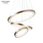 3 Lamp Acrylic 3 Layers Modern Circle Living Room Lighting Crystal Chandelier Light Pendant Lamp