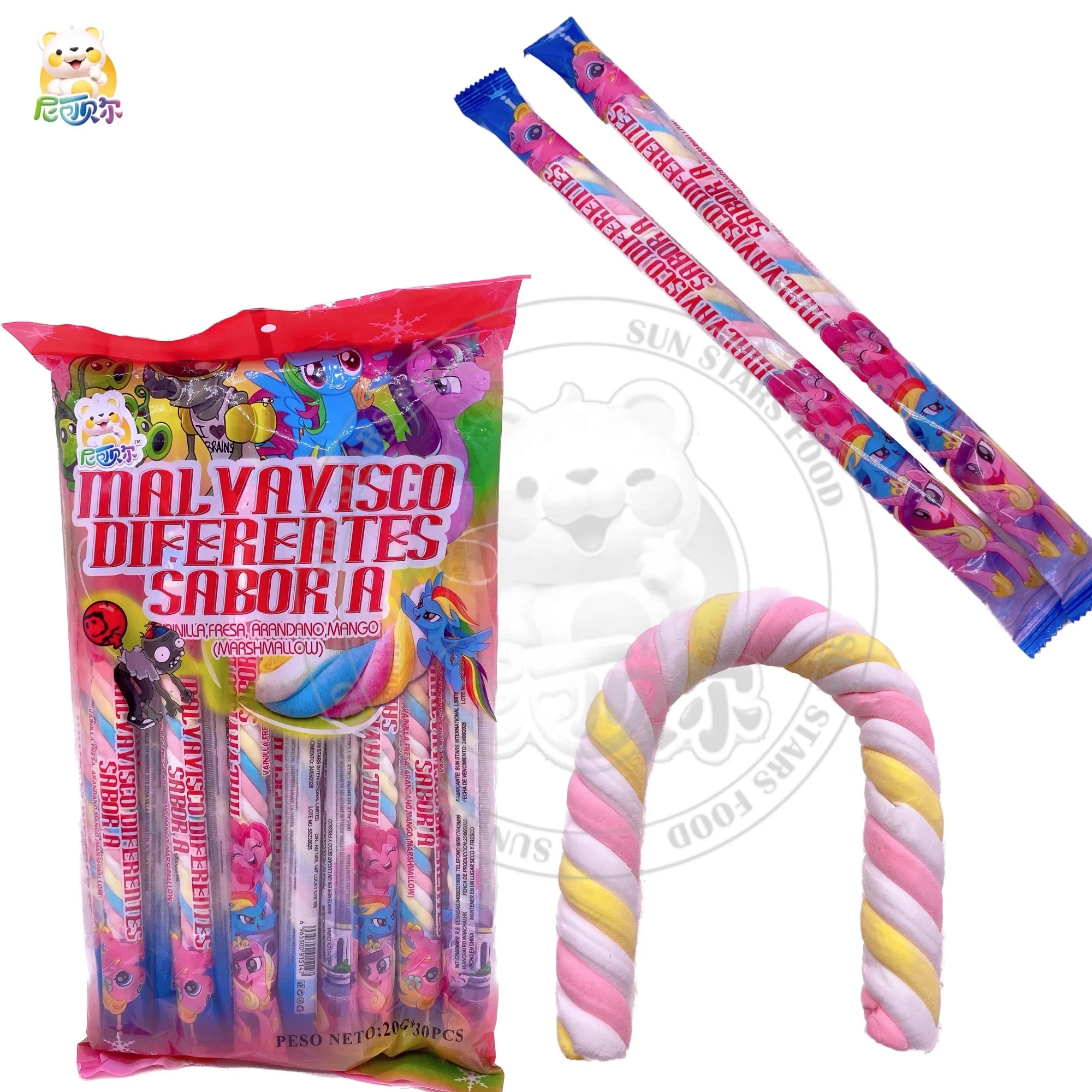 Halal Twisted Long Sweet Marshmallow Stick Candy Buy Halal Long
