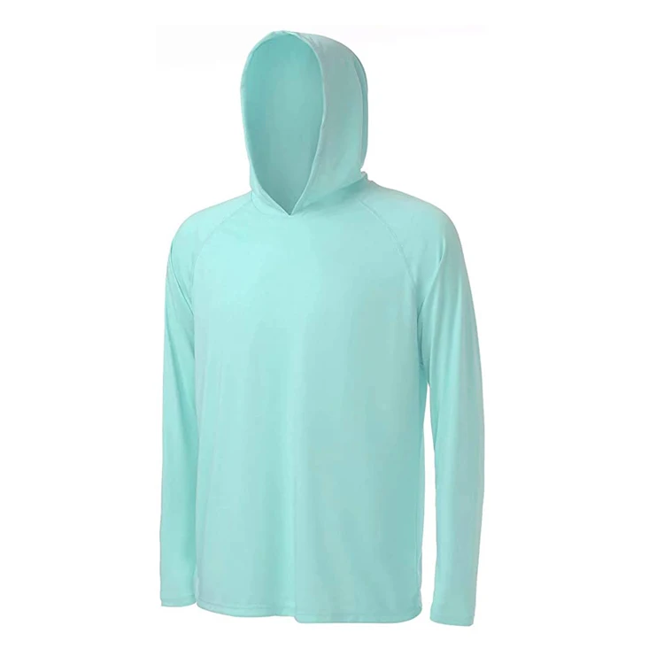 Wholesale Men's Long Sleeve UPF 50+ Hoodies Sun Protection T-Shirts with Thumb Holes