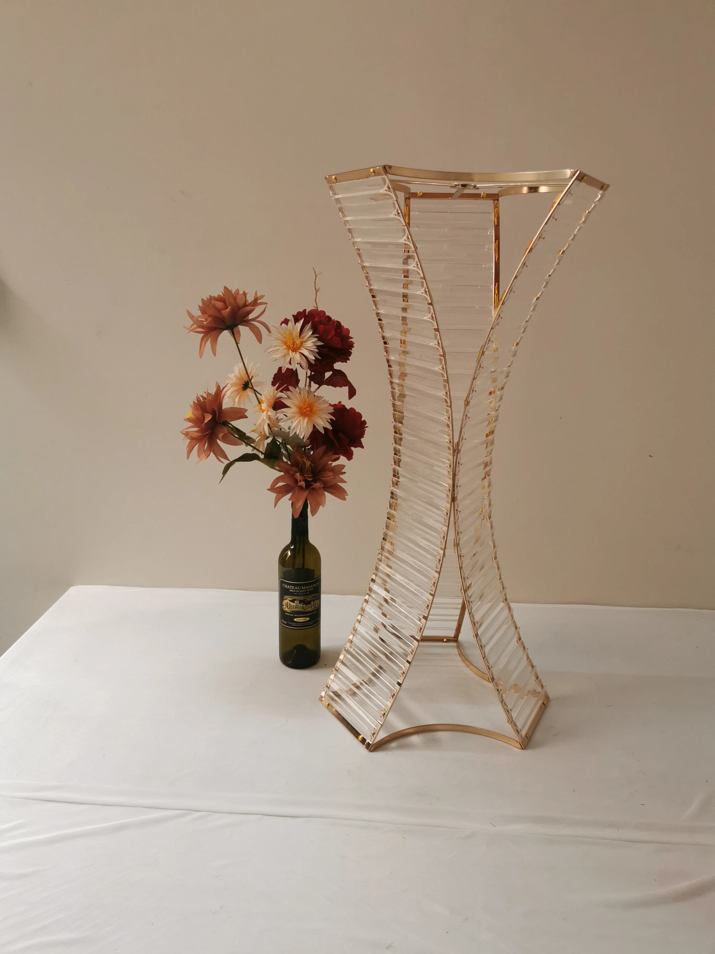 Ourwarm Geometric Gold Clear Wedding Centerpieces Decorations Flower