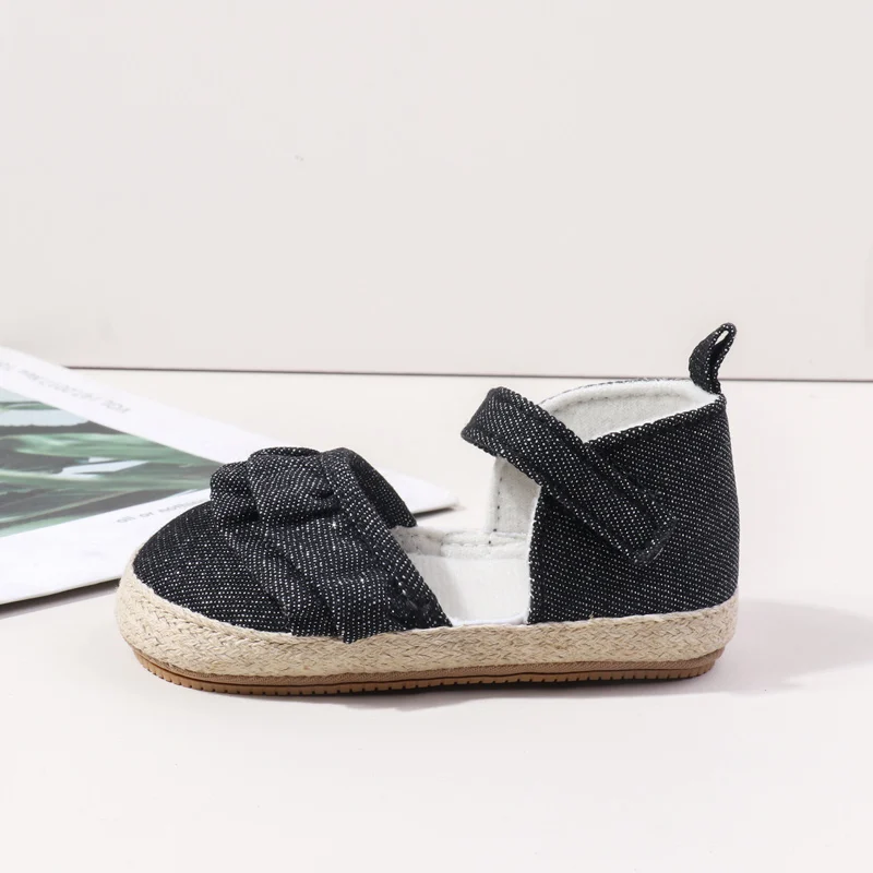 Newly Arrived Baby Girl Toddler Shoes with Non-Slip Soft Rubber Sole Lace Decoration Flat Breathable Solid Pattern Summer Spring supplier