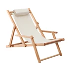 Chair Wooden Beach Customized Stripe Deck Chair Folding Wooden Beach Chair