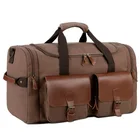 Bag Leather Travel Duffle Bag OEM Vintage Duffle Bag Cancas PU Leather Travel Luggage Bag For Men In Stock