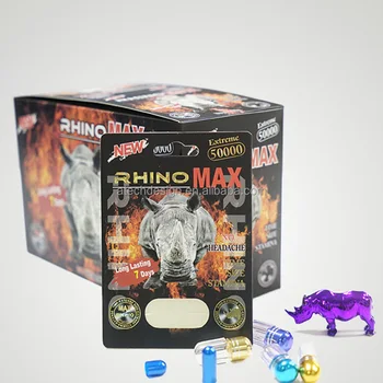 Empty Wholesale Male Enhancement Rhino Pills Packaging Paper Blister Card Display Box With Capsule Bottle