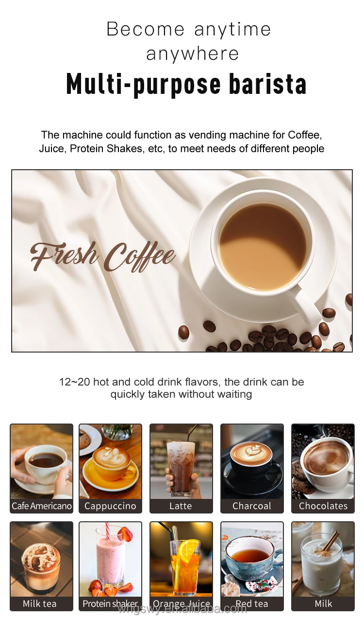 Mais recente tecnologia de feijão comercial para xícara de máquina de venda automática de café com cinco copos de balde JK88 fábrica