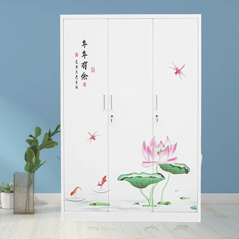 Customized Modern Indonesian Bedroom Furniture 3-Door Clothing Locker Steel Closet Storage for House Living Room Metal Wardrobes