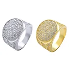 Gold Ring Men's 18K Gold Plated Micro-zircon Hip-hop Ring With Personalized Luxury Design Men's Gold Ring