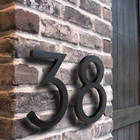 Numbers Number Modern Floating 15cm 6-in Aluminum Black Numbers Sign Outdoor House Number