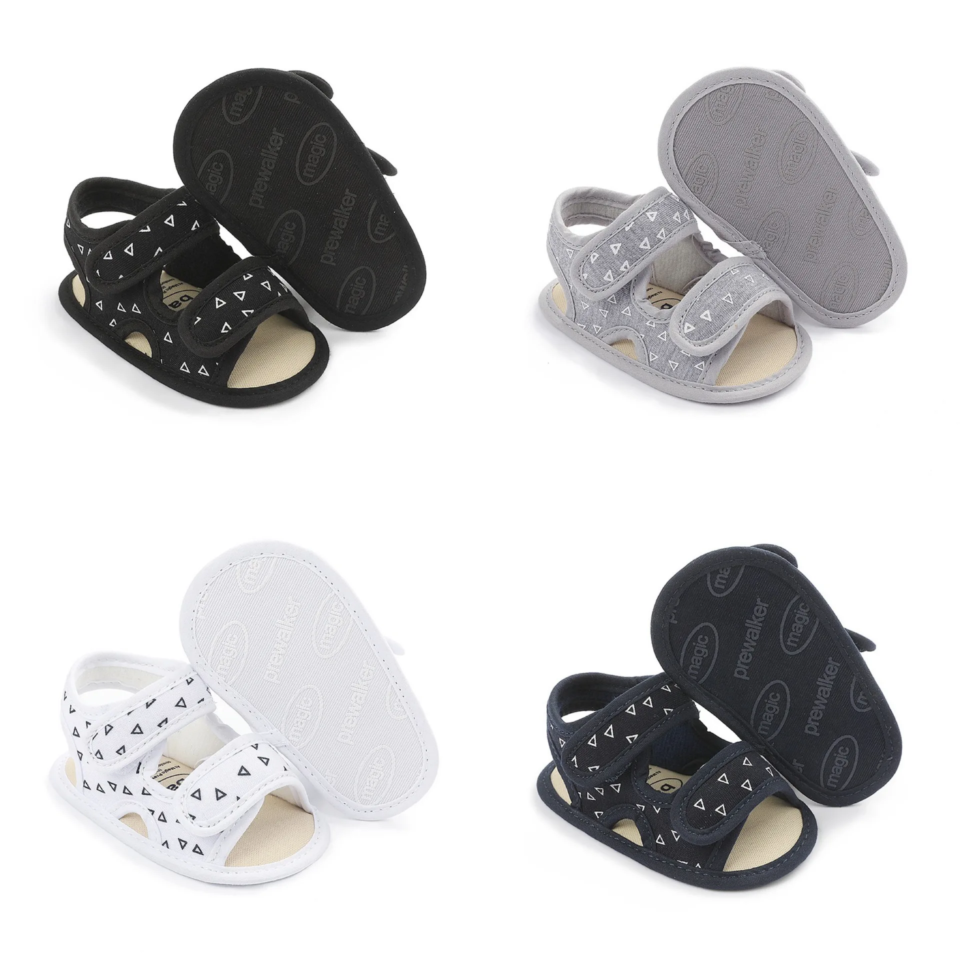 Summer hot sell cute design cotton fiber infant first walker baby girl boy sandals shoes