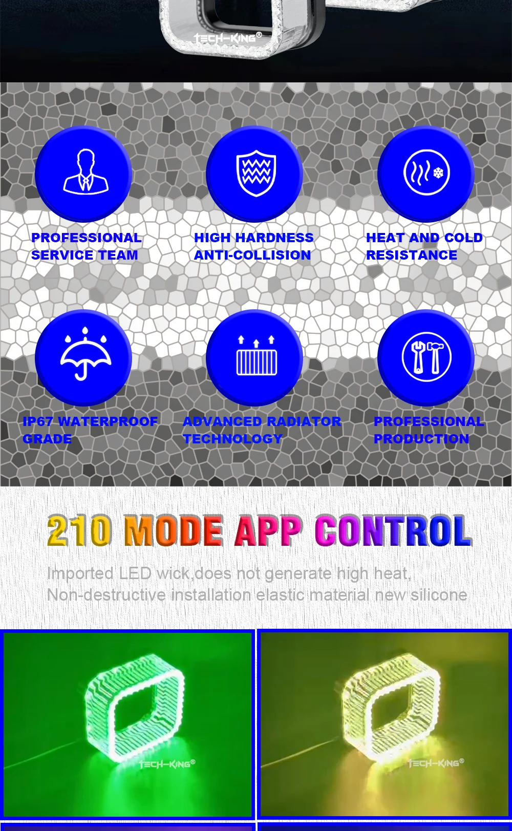 New Lens 5D Diamond 1.5 "lens light guide rgbw angel eye Led projector lenses retrofitted to other car light accessories