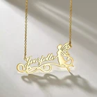 Personalized Name Jewelry Custom Stainless Steel Personalized English Name Gold Plated Pendant Jewelry