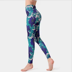 Hip-lifting high-waist outer wear gym printed yoga stretch tight-fitting quick-drying sportswear cropped pants