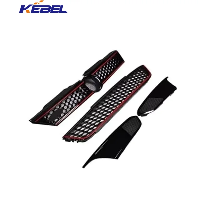 KEBEL New ABS Plastic Black Painted Honeycomb-Style Front Bumper Upper Lower Grille for VW Jetta 2011-2011 Mk6 details