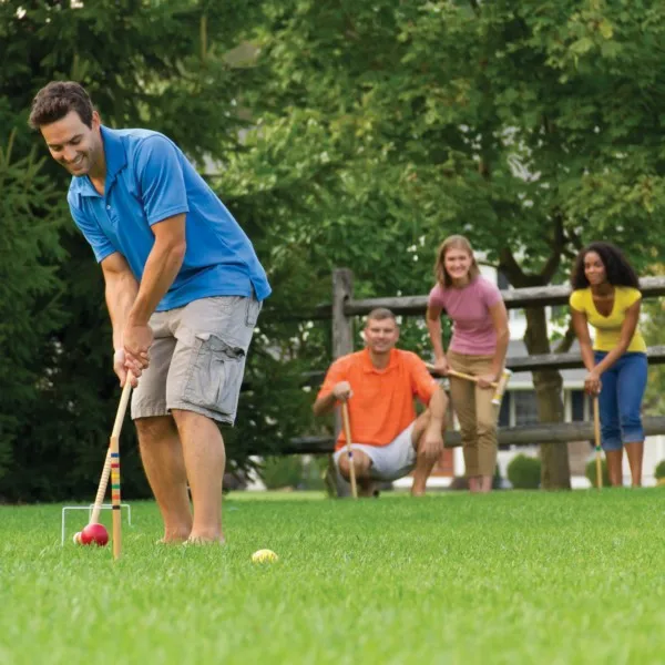 Hot Selling Wooden Ring Toss Game 5 Quoits Set outdoor