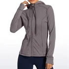 Custom Ladies Slim Fit Activewear Full Zipper Gym Arm Holes Workout Yoga Hooded Tops Women Sports Jackets
