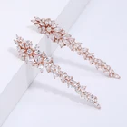 Earrings Factory Earring Inlay Bling Bling Cubic Zircon Gemstone Tassel Earrings Flower Jewelry Earrings For Women