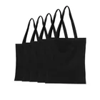 Black Shopping Tote Bag Cotton Tote Shopping Bag Cheap Plain Recycled Black Cotton Canvas Shopping Tote Bag