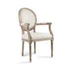 Furniture Chairs Modern Furniture Antique Grey Durable Wood Timber Luxury French Chairs With Arm