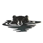 High Quality Decorative Durable Laser Cutting Black Bear Metal Art Wall