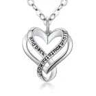 925 Silver Hot Sales I Love You 925 Sterling Silver Women Jewelry Double Heart Pendant Love Heart Necklace