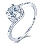 Engagement 0.3/0.5/1ct/2ct/3ct 925 Sterling Silver Wedding Engagement Moissanite Diamond Ring