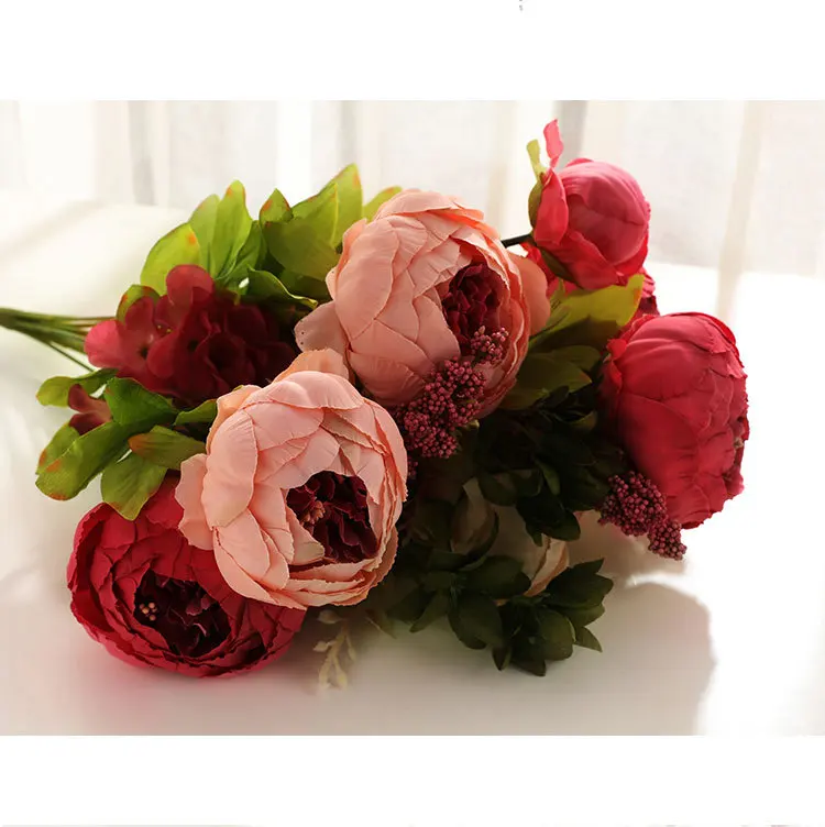 Simulated European Style Peonies Spring Color Artificial Peonies