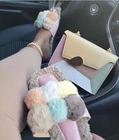 Fashion Set Sandals Ladies Purses Slippers Jelly Handbag Set Matching Fox Fur Shoes And Purse
