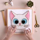 String Wood Wallwa Diy Kit Kids String Art Decor Gift Sets Handmade Wood Paintings