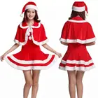 Costume Costumes Christmas Party Suit Adult Hooded Velvet Santa Claus Girl Dress Costume For Women