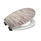 Seat Cover Toilet Seat Round High Quality Mdf High Gloss Removable Printed Eco-Friendly Round Portable Toilet Seat Cover
