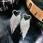 Heart Shape Earrings Earringsheart Shape Earrings Heart Shape Rhinestone Earrings Statement