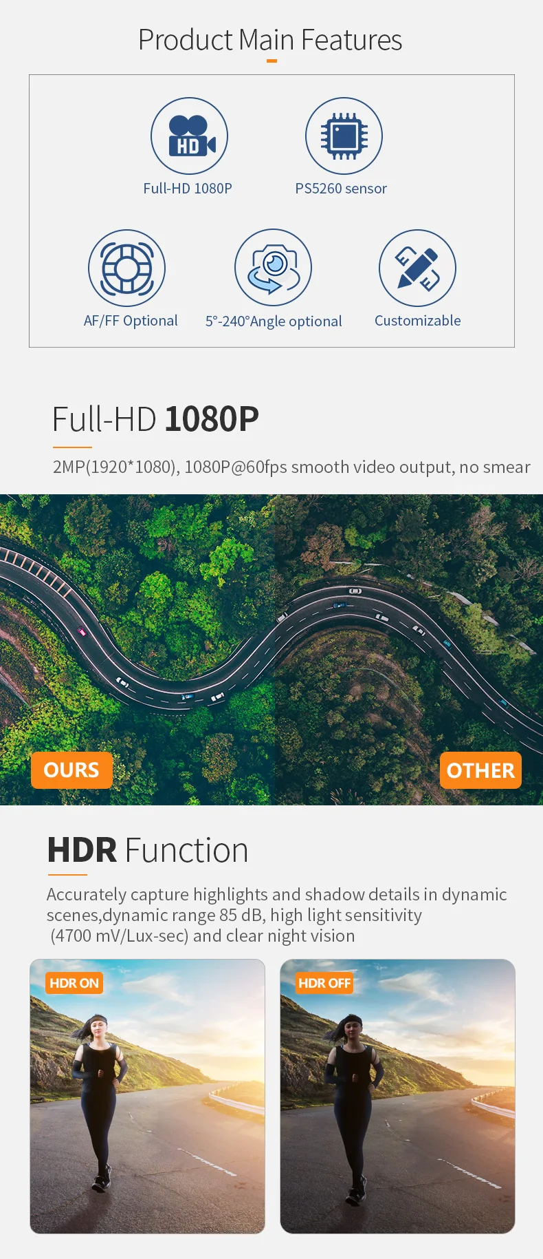 DGZX HD 1080P distortion-free HDR access control face recognition PS5260 parallel dvp camera module插图2 DGZX HD 1080P distortion-free HDR access control face recognition PS5260 parallel dvp camera module插图2