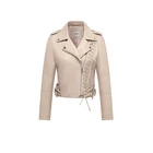 Leather Leather Women's Jacket Autumn And Winter New Slim Slimming Motorcycle Leather Jacket High Waist
